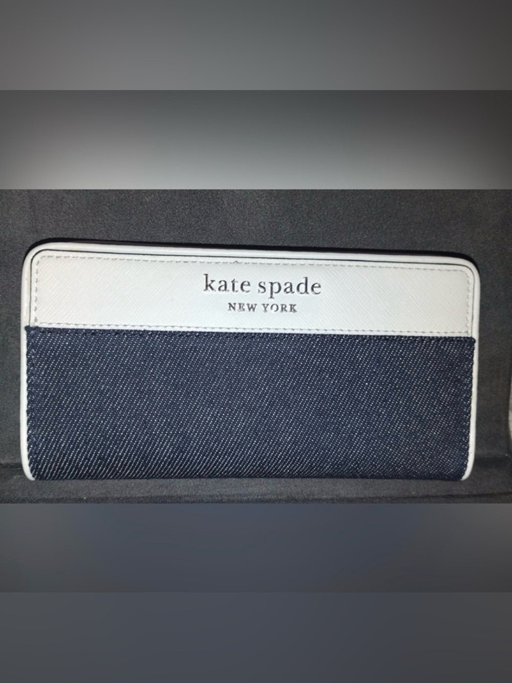 Kate Spade Kate Spade New York Large Slim Bitold Wallet in Cameron Denim nwt